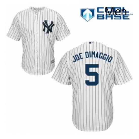 Mens Majestic New York Yankees 5 Joe DiMaggio Replica White Home MLB Jersey
